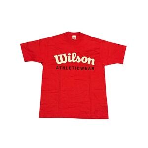 Vintage Wilson Athleticwear T Shirt Red Mens Large Made in USA Single Stitch Tee